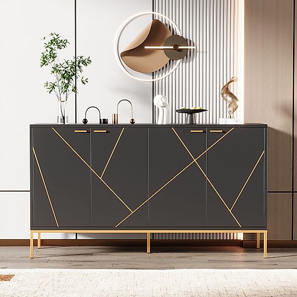 Flieks Sideboard mit 4 Türen (B150/T40/H80 günstig online kaufen