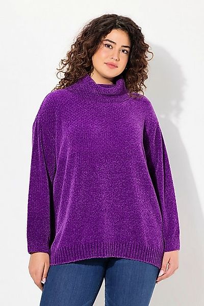 Ulla Popken Longpullover Chenille-Pullover Oversized Stehkragen Langarm günstig online kaufen