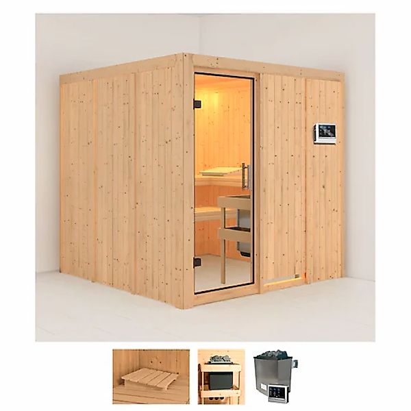 Karibu Sauna »Rodin« Set, 9-kW-Ofen mit externer Steuerung günstig online kaufen