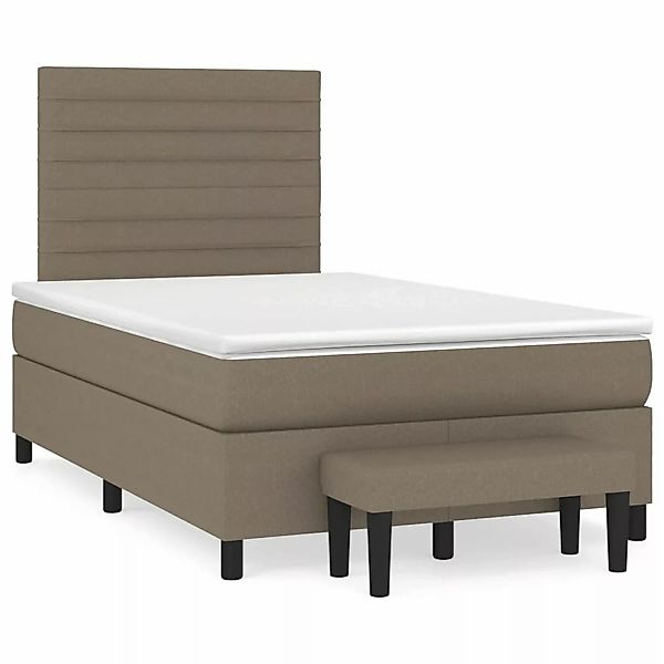 vidaXL Boxspringbett mit Matratze Taupe 120x200 cm Stoff1359333 günstig online kaufen