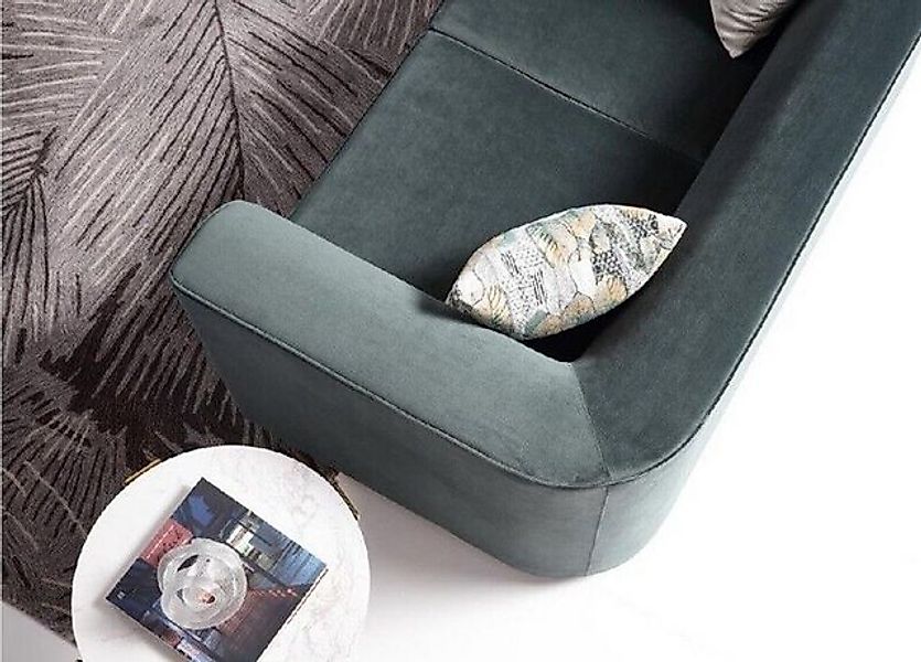 JVmoebel Sofa Luxus Grüne Sofagarnitur 3+2+1 Sitzer mit Edelstahl Design Ne günstig online kaufen