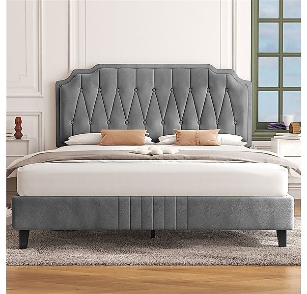 Yaheetech Polsterbett Bettgestell, Doppelbett 160 × 200 cm mit höhenverstel günstig online kaufen