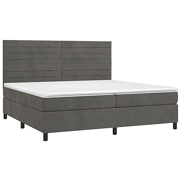 vidaXL Boxspringbett mit Matratze & LED Dunkelgrau 200x200 cm Samt 3136204 günstig online kaufen