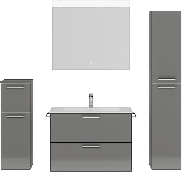 nobilia Badmöbel-Set "Tolvina", (4 St., vormontiert, mit Soft-Close), Hochg günstig online kaufen