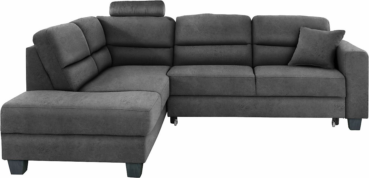 TRENDMANUFAKTUR Ecksofa, inklusive einer Kopfstütze, wahlweise mit Schlaffu günstig online kaufen