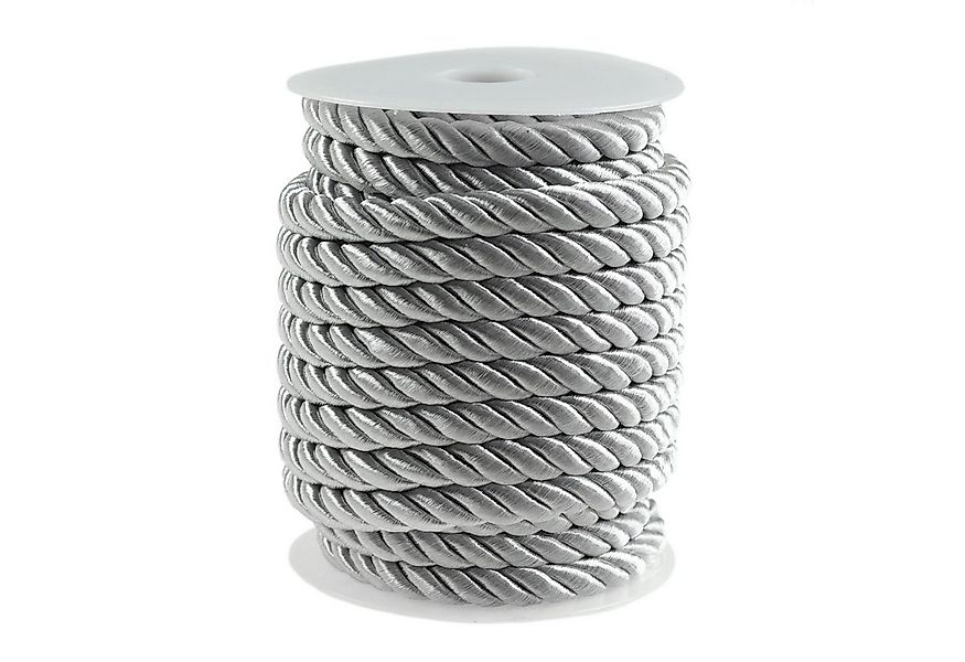 maDDma 10m Kordelschnur glänzend gedreht ca. 8-10 mm Seil, silber günstig online kaufen