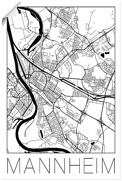 Artland Wandbild "Retro Karte Mannheim Deutschland", Deutschland, (1 St.), günstig online kaufen