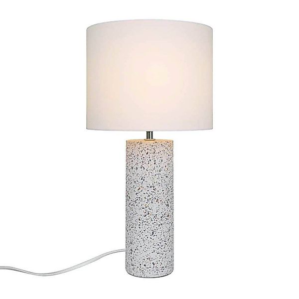 Tischleuchte Antiga, weiß, Höhe 50 cm, Stoff/Stein günstig online kaufen