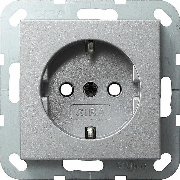 Gira Schuko-Steckdoseneinsatz System 55 Aluminium günstig online kaufen