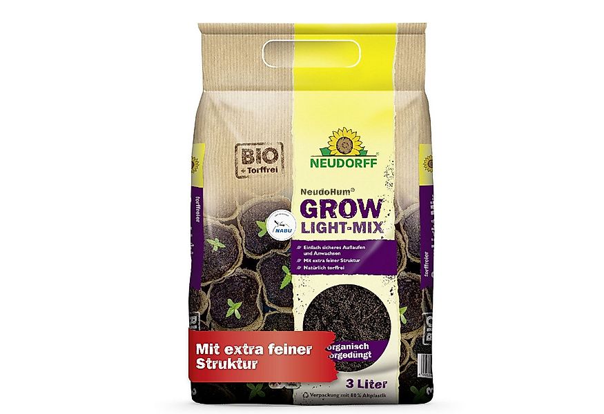 Neudorff Spezialerde NeudoHum Grow Light-Mix, 3 Liter günstig online kaufen