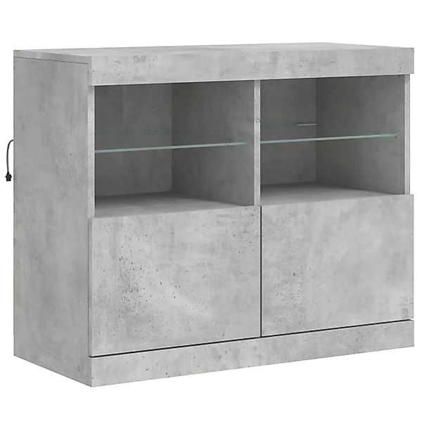 vidaXL Sideboard mit LED-Leuchten Betongrau 81x37x67 cm 836661 günstig online kaufen