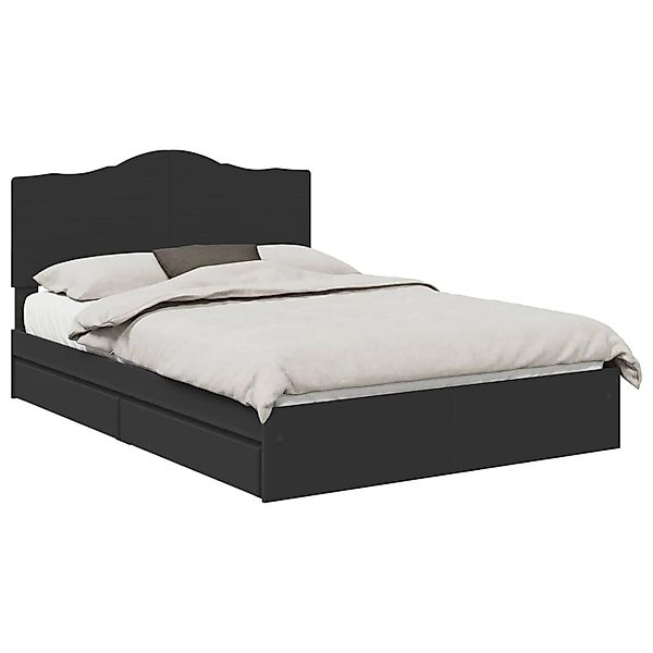 vidaXL Stauraumbett Schwarz 140 x 190 cm Holzwerkstoff 3413507 günstig online kaufen