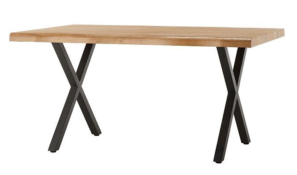 Esstisch ca. 90x180 cm Eiche / X-Gestell schwarz günstig online kaufen