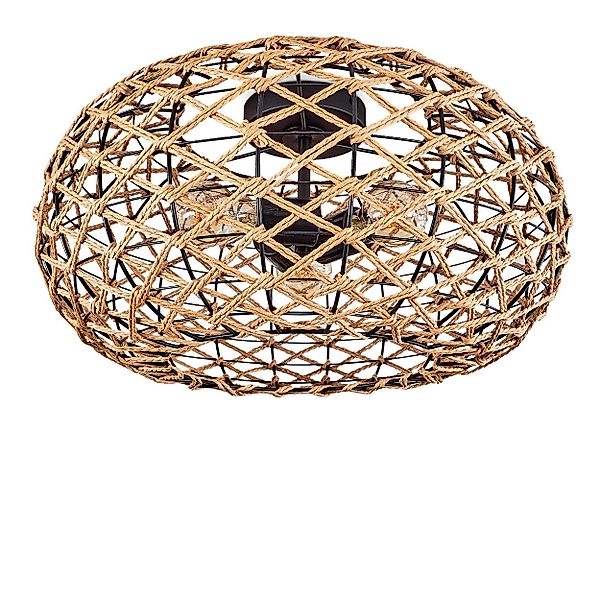 hofstein Deckenleuchte moderne Deckenlampe aus Holz/Rattan/Metall günstig online kaufen