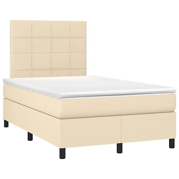 vidaXL Boxspringbett mit Matratze Creme 120x200 cm Stoff 3141766 günstig online kaufen