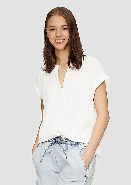 QS Kurzarmbluse Oversize-Bluse mit Strukturmuster günstig online kaufen