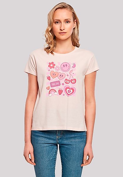 F4NT4STIC T-Shirt "Retro Valentinstag Herz Rainbow Fruits", Premium Qualitä günstig online kaufen