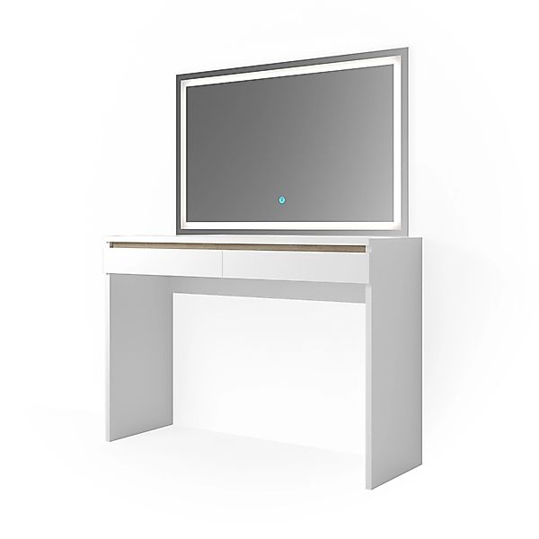 Vicco Schminktisch Emma Weiß 120 cm mit LED-Spiegel günstig online kaufen