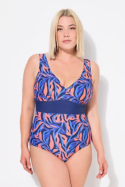 Ulla Popken Badeanzug Badeanzug Korallen V-Ausschnitt günstig online kaufen