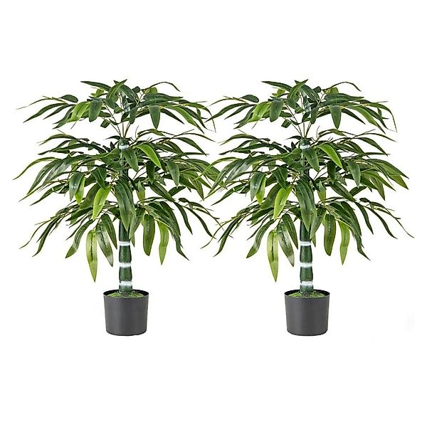 Costway 2er Set Künstliche Pflanze Bambus für Zuhause Grün 100 cm günstig online kaufen
