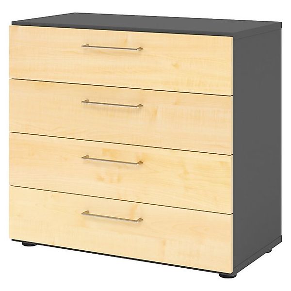 bümö Aktenschrank smart Schubladen Schrank - 4 Schübe Dekor: Graphit/Ahorn günstig online kaufen