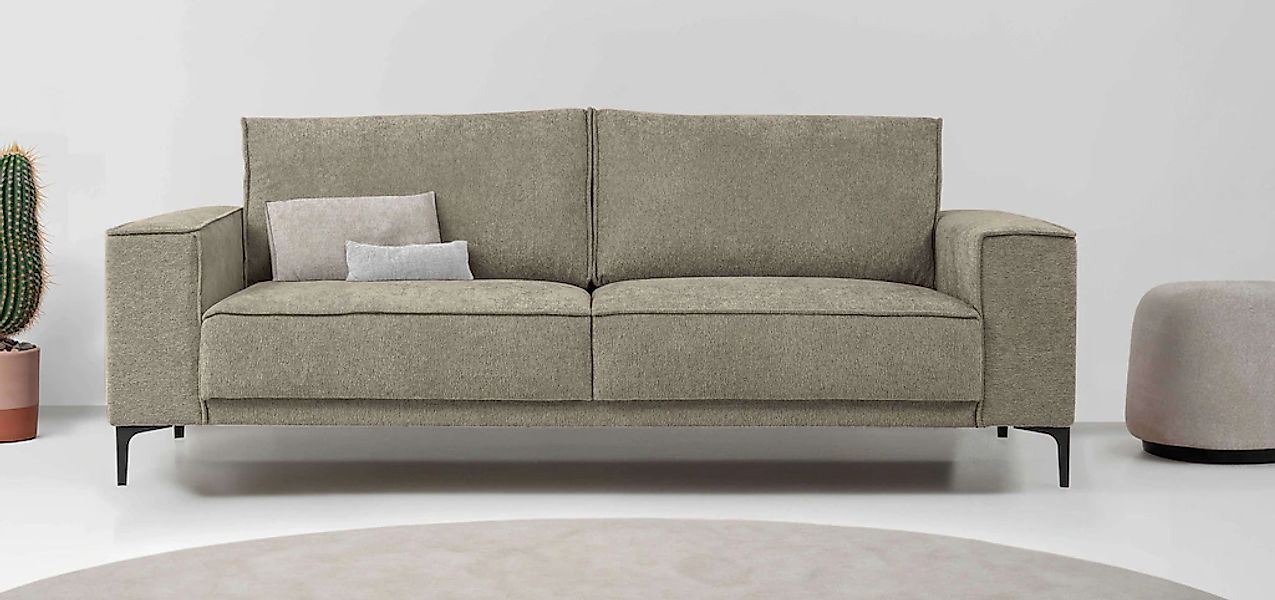 Places of Style 3-Sitzer "3er Sofa Oland, Struktur, Flachgewebe, Luxus-Micr günstig online kaufen