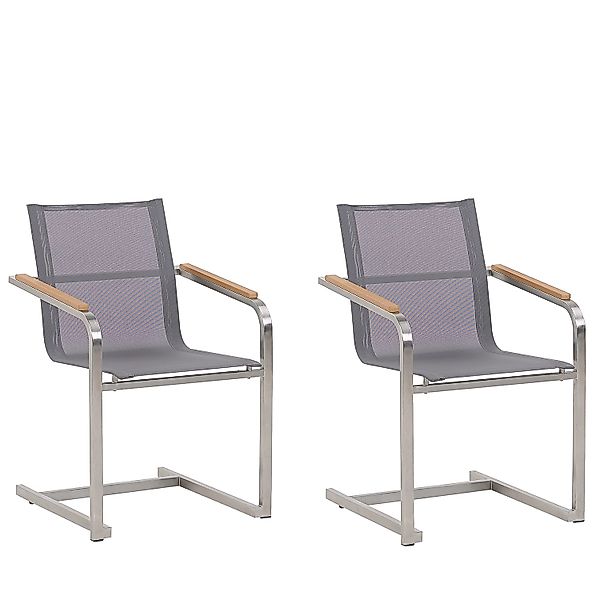 Beliani Gartenstuhl Grau Silber 55x56x85 günstig online kaufen