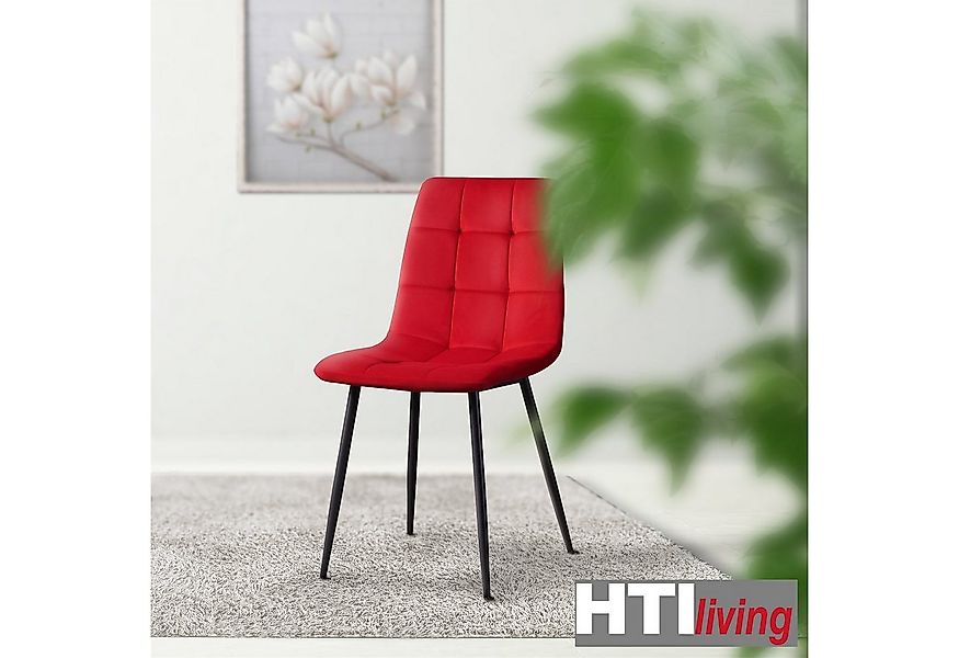 HTI-Living Polsterstuhl Esszimmerstuhl 4er Set Rot Mesa (Set, 4 St), Küchen günstig online kaufen