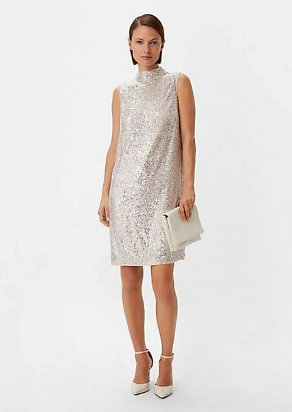 Comma Minikleid Mesh-Kleid mit Pailletten Pailletten günstig online kaufen