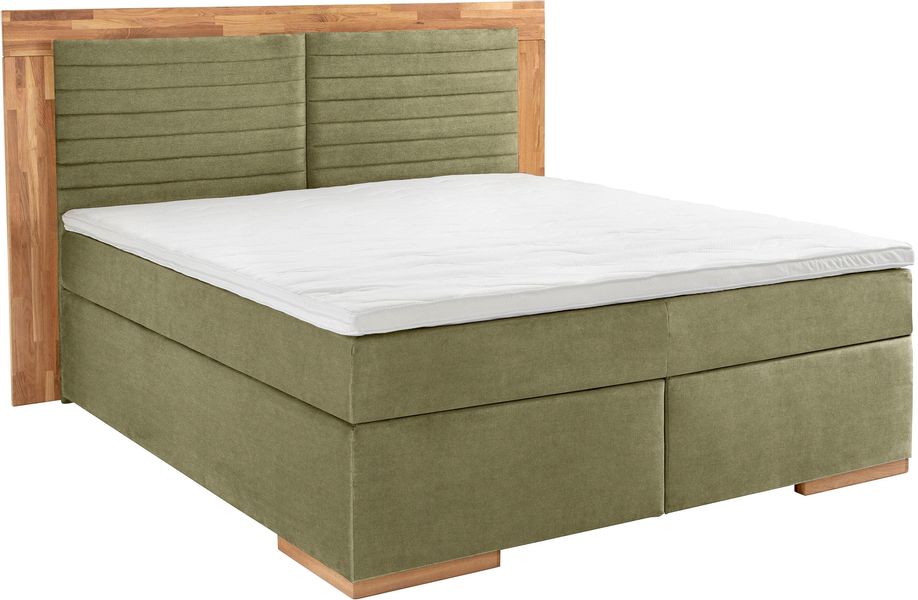 PLACES OF STYLE Boxspringbett "Cup" mit LED-Beleuchtung, Massivholzrahmen u günstig online kaufen