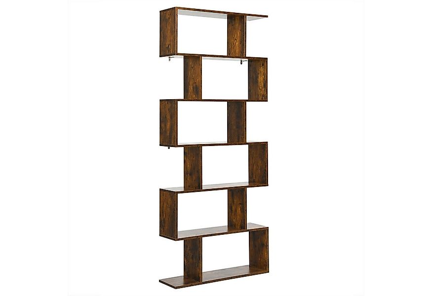 COSTWAY Bücherregal, Standregal mit 6 Fächern, 20 kg/Ebene, 80x23x192cm, br günstig online kaufen