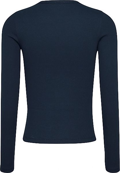 Tommy Jeans Langarmshirt Slim Essential Rib Longsleeve Rippshirt in Rippopt günstig online kaufen
