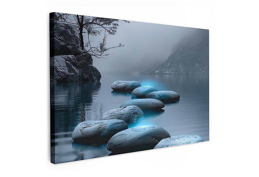 OneMillionCanvasses® Leinwandbild Steine - Wasser - Bäume - Natur, Fotodruc günstig online kaufen