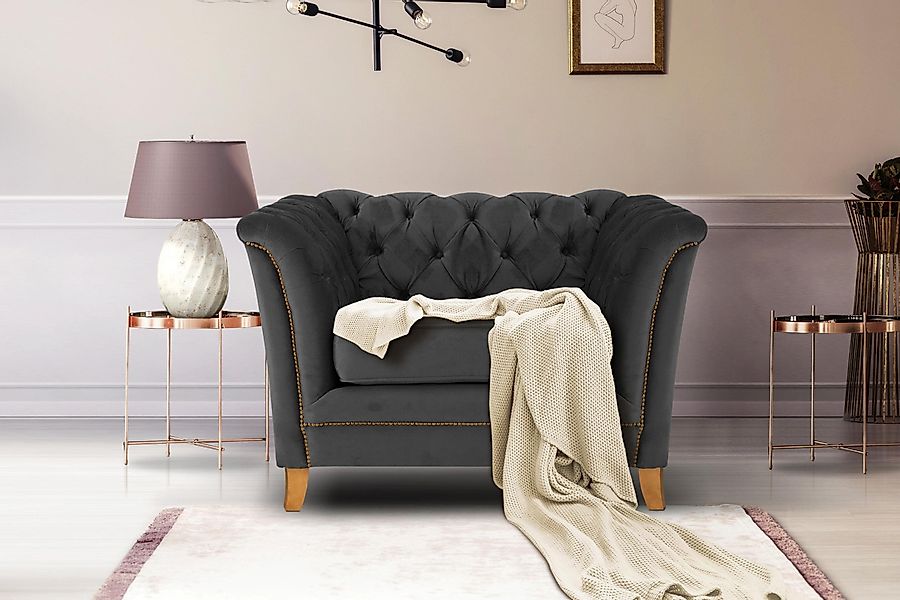 Home affaire Sessel Newport modernes Chesterfield, günstig online kaufen