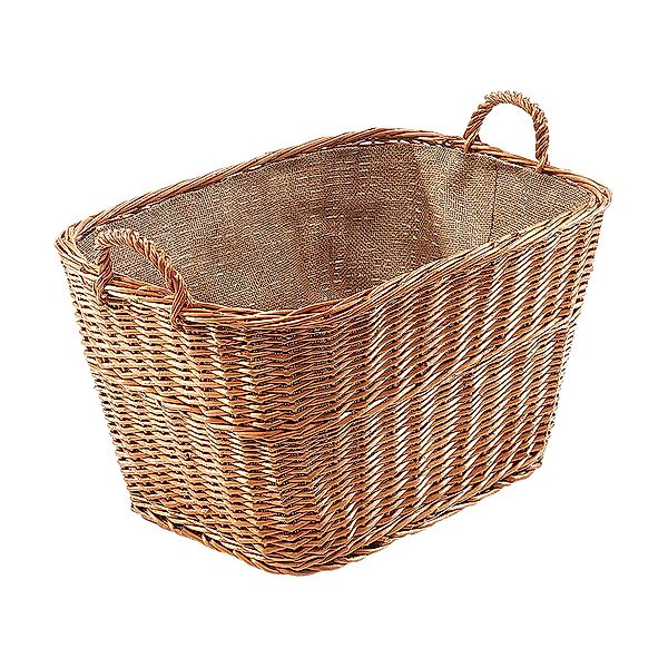 Kobolo Kaminholzkorb Holzkorb eckig gekochte Weide günstig online kaufen