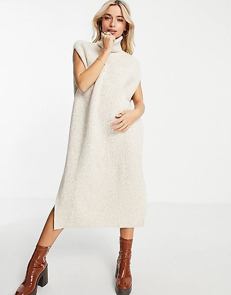 Monki – Strickkleid in gebrochenem Weiß günstig online kaufen