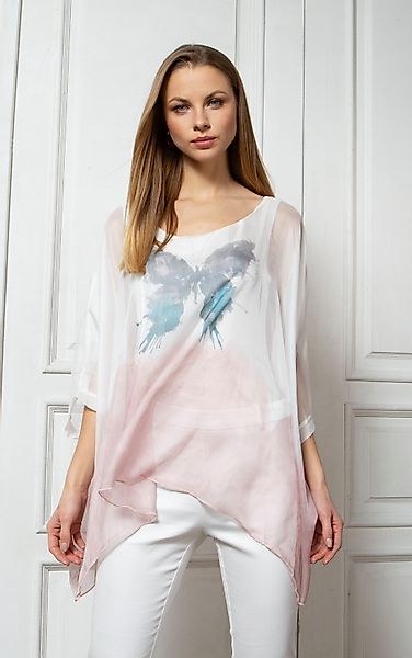 Passioni Chiffontunika Weiße Tunika mit wunderschönem günstig online kaufen
