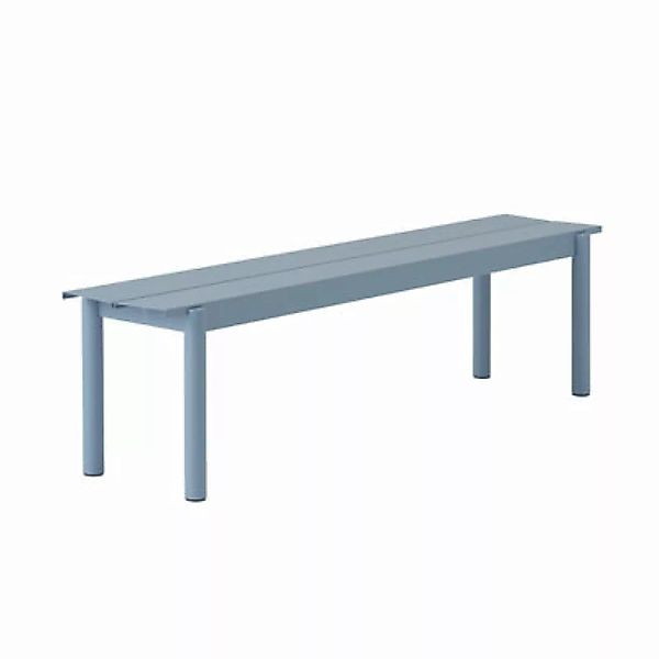 Bank Linear metall blau / Stahl - L 170 cm - Muuto - Blau günstig online kaufen