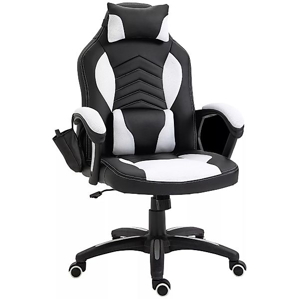HOMCOM Massagesessel Gaming Stuhl Bürostuhl mit Wärmefunktion, 6 Vibrations günstig online kaufen