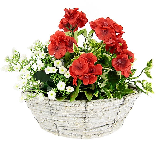 Kunstblume Gesteck Geranien mit Blüten, I.GE.A., günstig online kaufen