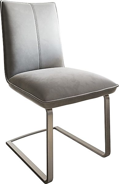 DELIFE Polsterstuhl Lelio-Flex, Freischwinger flach Edelstahl günstig online kaufen