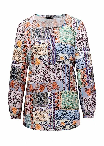 GOLDNER Schlupfbluse "Kurzgröße Druckbluse" Patch-Druck günstig online kaufen