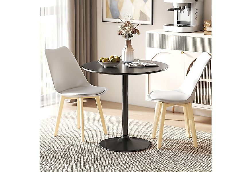 HOMCOM Esstisch Rund, für 2 Personen, mit Stahlbein, Rutschfester Fußauflag günstig online kaufen