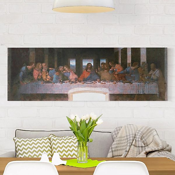Leinwandbild Kunstdruck - Panorama Leonardo da Vinci - Das letzte Abendmahl günstig online kaufen