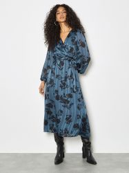 Apricot Midikleid Satinkkleid (2-tlg., Stoffgürtel) in günstig online kaufen