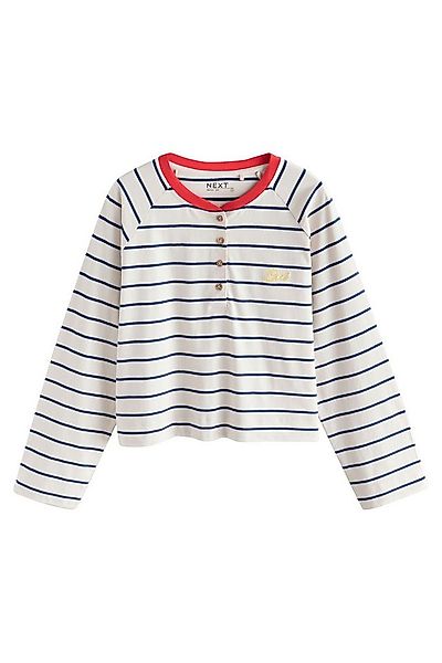 Next Blusenshirt Geknöpftes Henley-Langarmoberteil (1-tlg) günstig online kaufen