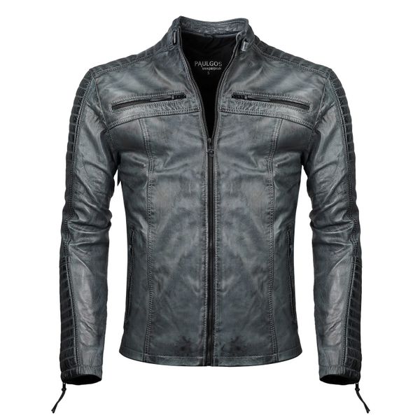 PAULGOS Lederjacke Herren Jacke Übergangsjacke Biker günstig online kaufen