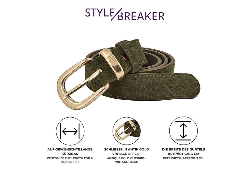 styleBREAKER Ledergürtel Echtleder Gürtel Velours (1-St) günstig online kaufen