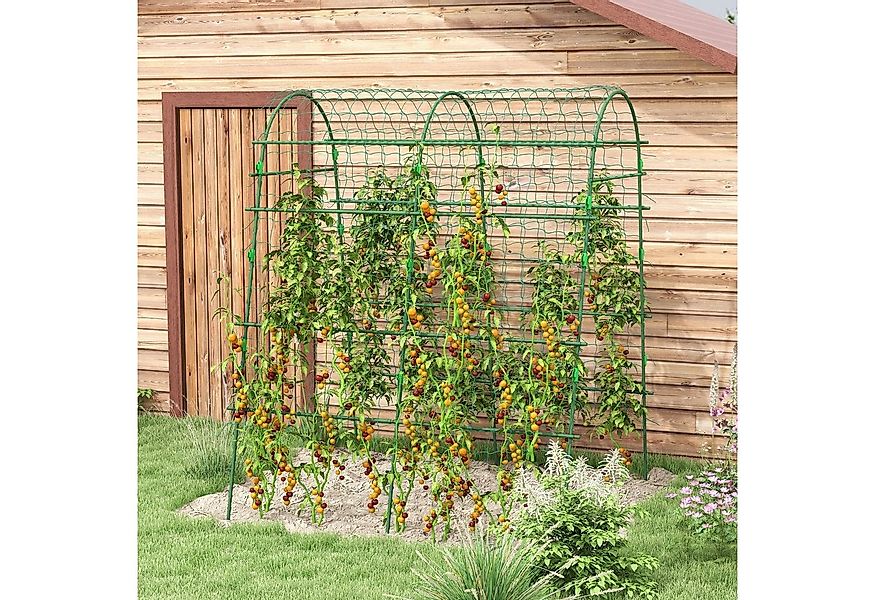 Outsunny Rankhilfe Rankgitter Verstellbares Spalier mit Netz Pflanzengerüst günstig online kaufen