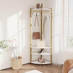 GarveeMore Garderobenständer Garderobenständer, Metall-Eckgarderobe Flurbau günstig online kaufen